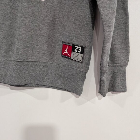 Jordan "23" Embroidered Number Hoodie Hooded Sweatshirt Heather Grey Size Medium - Picture 2 of 5